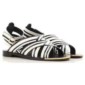 REVOLVE Salvatore Ferragamo Black White Sandal with Gold Detail